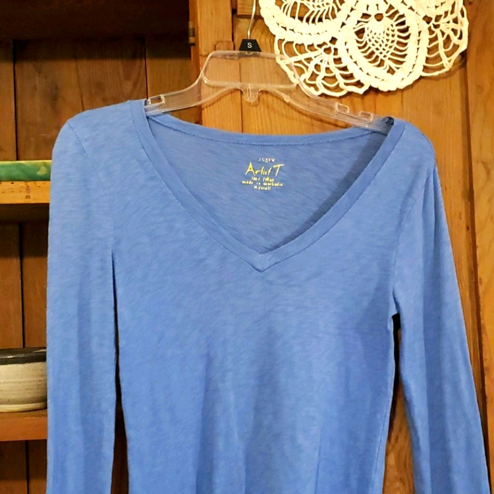 J. Crew Women's XS Powder Blue Longsleeve Artist T